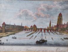 Unbekannter Künstler (wohl 18. Jahrhundert), "Ansicht von Francfurt a/m von Osten", mit