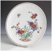 Wandteller, Meissen, Dekor "Indische Blumenmalerei mit Schmetterling", blaue Schwertermarke,