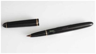 Kolbenfüller, Lamy, auf Füller bez. "Lamy 27", 1960er Jahre, Kunststoff, schwarz, Goldfeder. L.