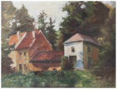 Unbekannter Maler, wohl norddeutsche Landschaft, Öl/Lw., rs. mit Bleistift bez. u. dat. 1896. Ca. 38