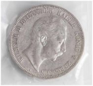 Silbermünze, 5 Mark, Deutsches Reich 1903 (A), umseitig bez. "Wilhelm II. Deutscher Kaiser König