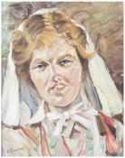 Wohl Rosenthal, Willy (geb. 1899), Porträt eines jungen Mädchens in Tracht, Öl/Holzplatte, li. u.