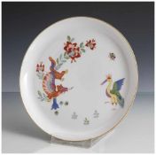 Kleiner Wandteller, Meissen, Dekor "Indische Blumenmalerei mit Drache und Storch", blaue