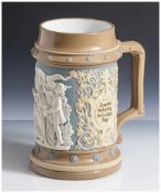 Großer Feinsteinzeug-Krug, Villeroy & Boch, Mettlach, 1902, Modellnr. 202 II, heller Scherben,