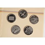 6 Silber-Gedenkmünzen, 10 Euro, 2002, Bundesrepublik Deutschland, PP, darunter Einführung des Euro -