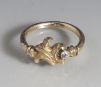 Damenring, Gelbgold 585, Juwelier Frankenbach Mainz, moderne Goldschmiedearbeit, der Ringkopf