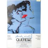 Warhol, Andy (1928-1987), "Querelle", Filmplakat nach Andy Warhol, blau hinterlegt, Typographie