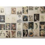 Janssen, Horst (1929-1995), 2 Postkartenbögen mit insgesamt 32 Karten, bestehend aus: a) dritter