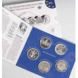 Silber-Gedenkmünzenset, 10 Euro, 2007, Bundesrepublik Deutschland, PP, 6 Stück, 50 Jahre
