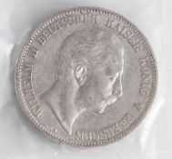 Silbermünze, 5 Mark, Deutsches Reich 1903 (A), umseitig bez. "Wilhelm II. Deutscher Kaiser König