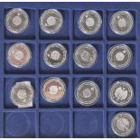 13 Silbermünzen, 10 Euro, 2004, BRD, PP, FIFA Fussball Weltmeisterschaft Deutschland 2006, Münzen in