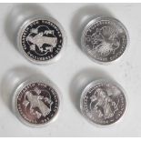 4 Silbermünzen, 10 Euro, 2007, BRD, PP, 800. Geburtstag Elisabeth von Thüringen, Münzen in Kapsel.