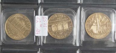 Wiener Philharmoniker Unzen, darunter 3x je 999, Österreich, 100 in Gold 2015.