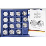 15 Silbermünzen, 10 Euro, 2005, BRD, PP, Nationalpark Bayerischer Wald, Münzen in Kapsel und