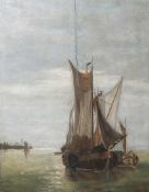 Unbekannter Monogrammist (19. Jahrhundert), Fischerboote auf See, Öl/Holz, re. u. monogr. "E?".