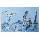 Chagall, Marc (1887-1985), "Der Maler u. sein Abbild", org. Lithografie, rs. Etikett Galerie