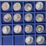 14 Silbermünzen, 10 Euro, 2004, BRD, PP, Columbus - Europas Labor für die Internationale Raumstation