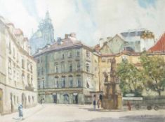 Spacil-Zeranovsky, Jan (1892-1982), Malteserplatz in Prag (Kleinseite) mit Blick auf die St.