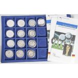13 Silbermünzen, 10 Euro, 2006, BRD, PP, FIFA Fussball Weltmeisterschaft Deutschland, Münzen in