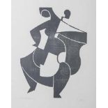 Gerhard, Adolf (1910-1975), "Cellospielerin", 1965, Holzschnitt, li. u. numm. u. bez. "15/50