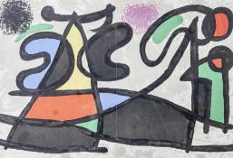 Miro, Joan (1893-1983), Komposition, org. Farblithografie, rs. Etikett Galerie Pohlkötter,