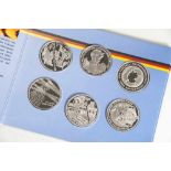 6 Silber-Gedenkmünzen, 10 Euro, 2003, Bundesrepublik Deutschland, PP, darunter 100 Jahre Deutsches
