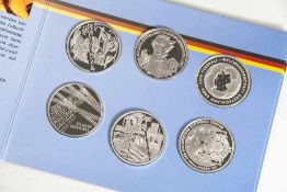 6 Silber-Gedenkmünzen, 10 Euro, 2003, Bundesrepublik Deutschland, PP, darunter 100 Jahre Deutsches