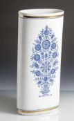 Große Blumenvase in Ovalform, 70er Jahre, Hutschenreuther, grüne Löwenmarke, Selb Bavaria Germany,