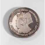 Medaille "Dem Deutschen Volke - Wiedervereinigung - 3.10.1990", Silber. DM ca. 35 mm,