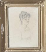 Unbekannter Künstler (wohl 19. Jahrhundert), Porträt einer jungen Dame nach rechts, bekleidet mit