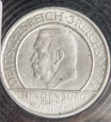 1 Münze, 3 Reichsmark, Treu der Verfassung von Hindenburg, F.