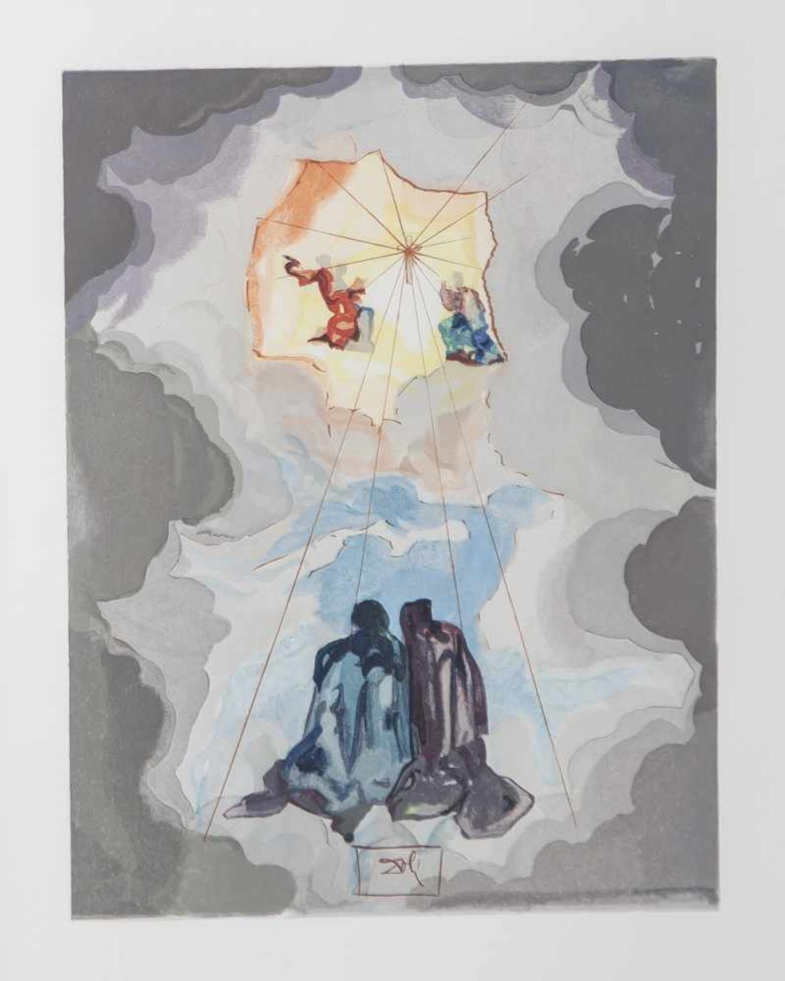 Dali, Salvador (1904-1989), "Das Paradies - Dantes Entrückung", 1960, Farbholzschnitt, Auflage 6000,