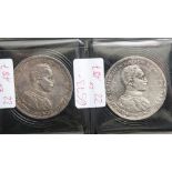 2 Münzen, je 5 Mark, Wilhelm II. von Preußen, 1914 A.