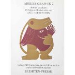 Hertenstein, Axel (geb. 1937), "Bal des Invalides", Abreiss-Graphik 2, Linolschnitt, 356/500,