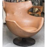 Guariche, Pierre (1926-1995), Revolving Chair, Modell Jupiter, drehbar, brauner, originaler