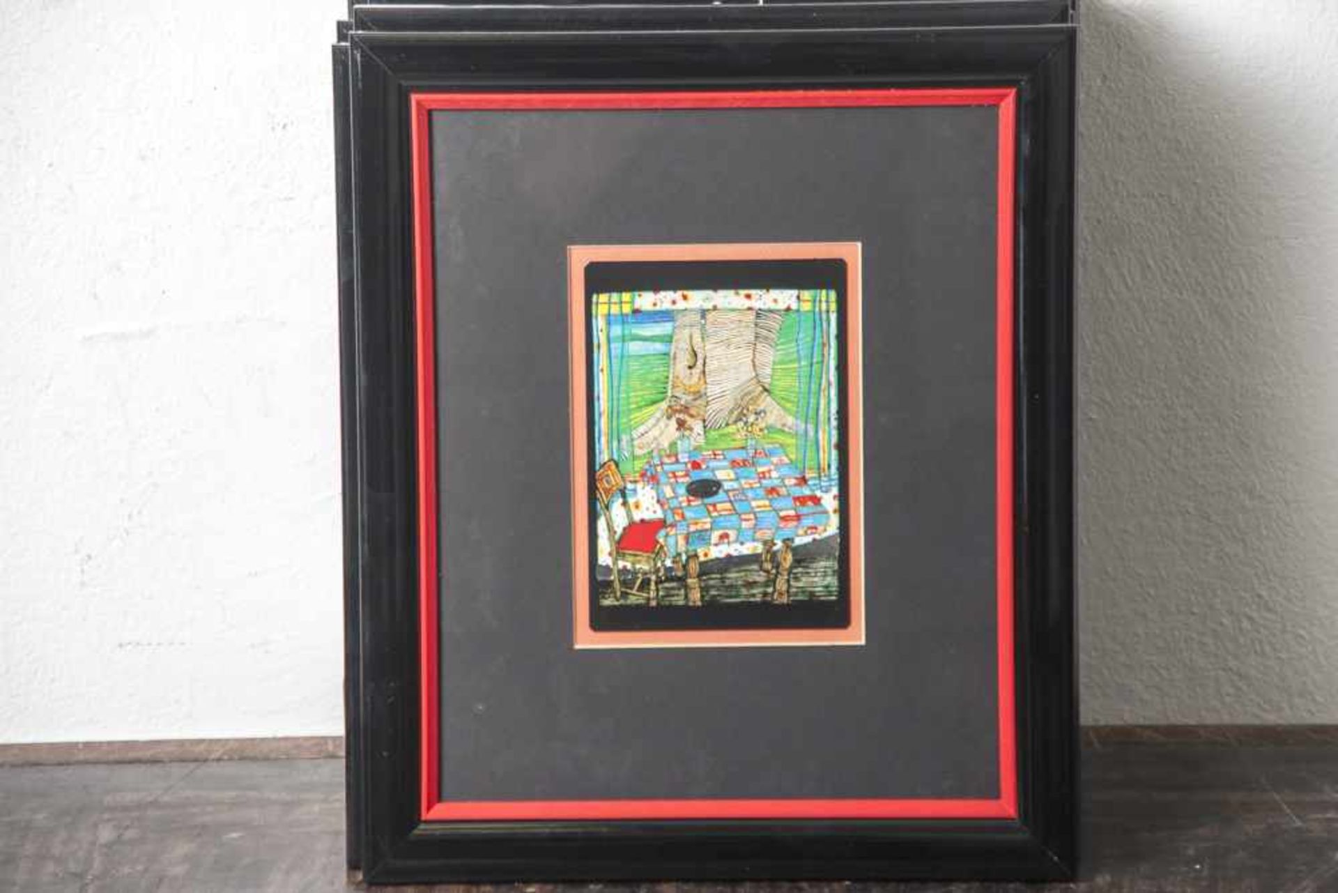 Hundertwasser, Friedensreich (1928-2000), "Insel der verlorenen Wünsche", Reproduktion mit Lack u.