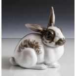 Figurine, kleiner sitzender Hase, Rosenthal, grüne Manufakturmarke, Modell-Nr. K 674, Entwurf Karl