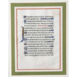 Alte Handschrift, Seite eines Psalter, doppelseitig, teils koloriert. Ca. 17 x 12 cm, PP, hinter