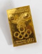 Goldplakette, X Jeux Olimpiques D'Hiver Grenoble 1968, République Francaise 0,60, geprägt,