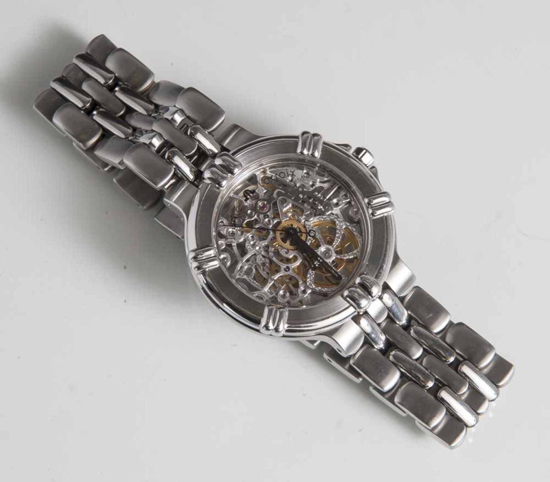 Herrenarmbanduhr, Maurice Lacroix, Modell Calypso 72, Automatik, skelettiertes Uhrwerk, an