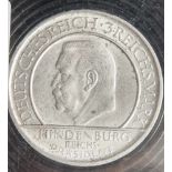 1 Münze, 3 Reichsmark, Treu der Verfassung von Hindenburg, F.