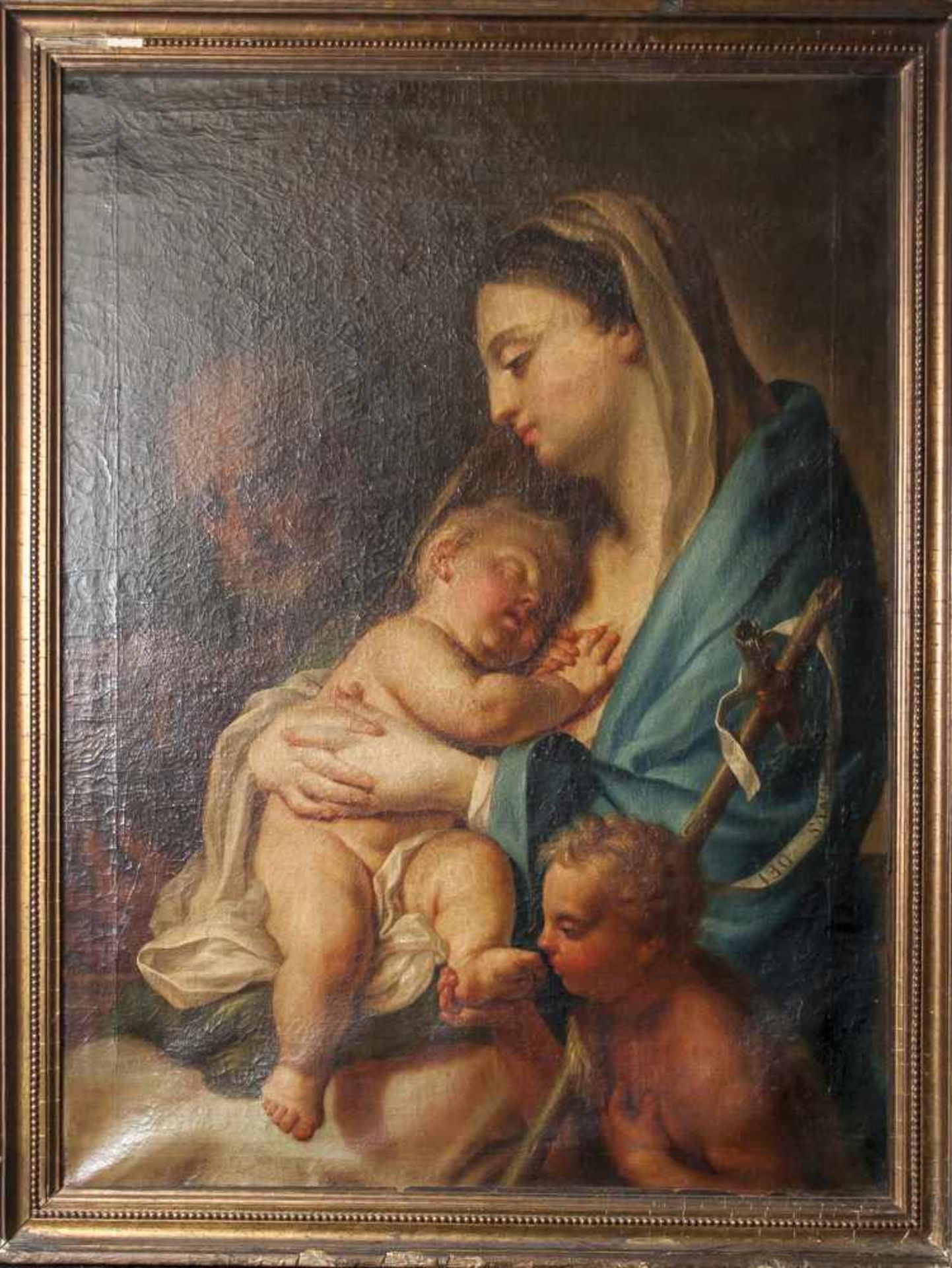 Unbekannter Altmeister (17. Jahrhundert), Die Heilige Familie mit dem Johannesknaben, Kopie nach