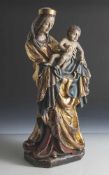 Figurine, Madonna mit Jesuskind, neuzeitl. im Stil des 17./18. Jahrhunderts, Holz, polychrom bemalt,