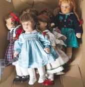 Konvolut von 6 Puppen, u.a. Käthe Kruse, verschiedene Modelle und Ausführungen, darunter Mädchen mit