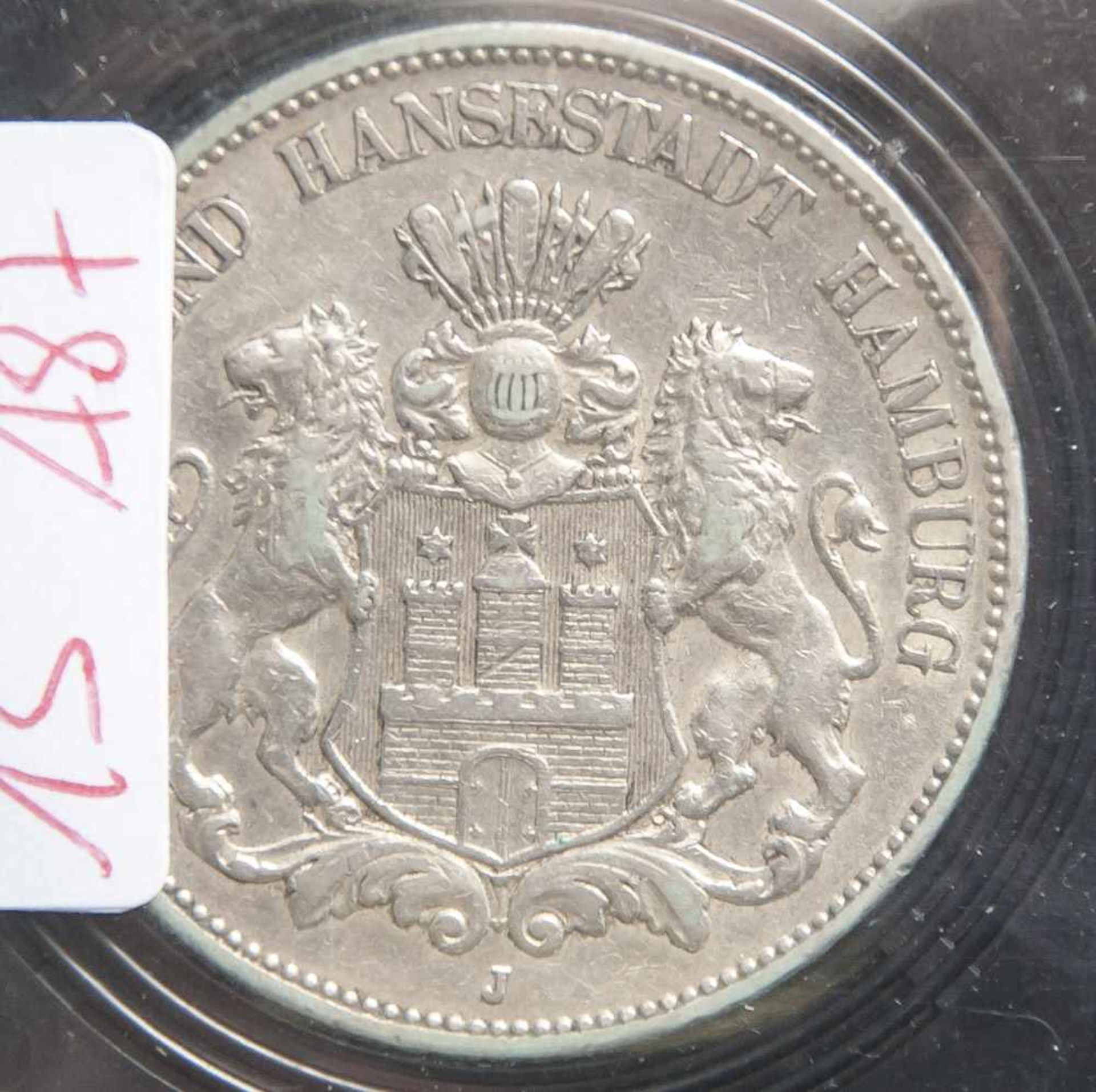 1 Münze, 5 Mark, Hamburg, 1908 J.