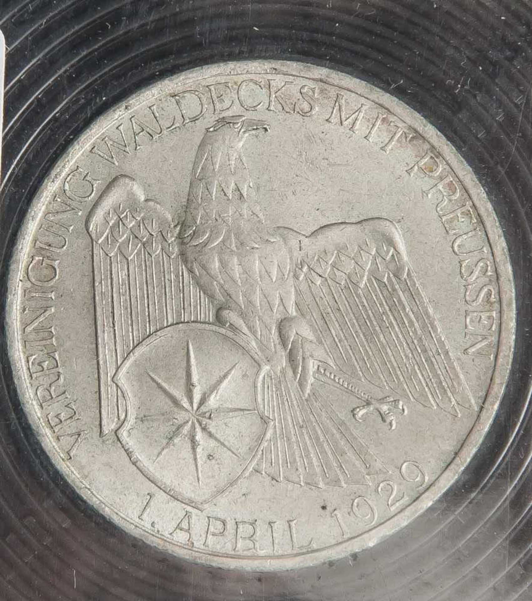 Seltene Münze, 3 Reichsmark, Vereinigung Waldecks, 1929.
