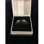 A 9ct diamond and sapphire ring 3.3g and a diamond and diamond ring 2.9g