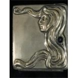 An Art Nouveau silver vesta or match box, Austrian or German