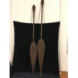 A Pair of Antique Ornamental Tribal Oars