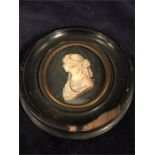 C1820 Grisaille Mourning miniature in a classic oval frame